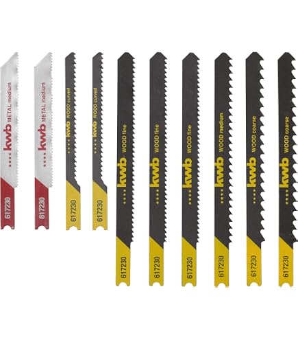 Set Di 6 Lame Per Seghetto Alternativo KWB 6256-20 – Per Legno E Metallo, Attacco Singolo