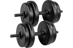 MOVIT Ensemble d'Haltères Courts 2 Pièces, Variantes de Poids 20kg, 30kg, 40kg, Barres Moletées Avec Fermetures en Étoile