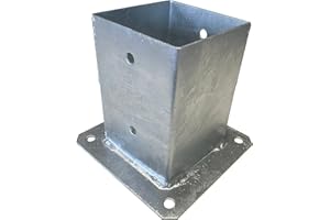 BUZZ Gardens Fence Post Foot Base Bolt-on hot-dip Galvanized Sleeve Anchor Support (100x100)