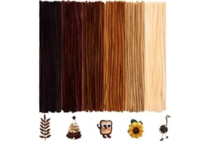 BULANGDE 300 Fil Chenille Marron, Cure Pipe de 30cm de Long, Pipe Cleaners, Tige Chenille Loisir Creatif - Kids & Artistes, Décorations de Noël & Arrangements Floraux (Dégradé de Marron 6 Nuances)