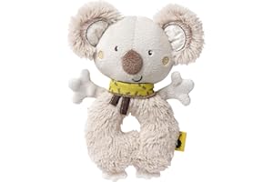 Fehn Baby Ring Greifling Koala - Kuscheltier Babyspielzeug mit Rassel - Motorikspielzeug für das spielerische Lernen - Plüschtier als Einschlafhilfe - Spielzeug für Babys & Kleinkinder ab 0+ Monaten