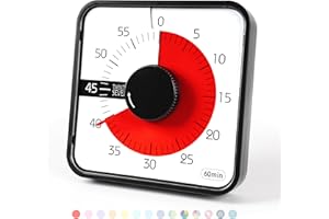 TWENTY5 SEVEN Minutnik, 60 minut, 19 cm, wizualny, do klasy, dla nauczyciela, do biura, na spotkanie, mechaniczny, dla dzieci, na egzamin, magnetyczny, czarny