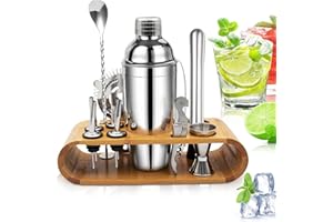 YORKAAN Cocktail Set, Stainless Steel Cocktail Shaker Bar Set, 750ML Bar Tool Set, 12-Teiliges Edelstahl Shaker Bar Zubehör, Professionelles Cocktail Mixing Set, Barware Set für Zuhause oder die Bar
