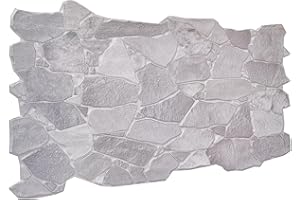 NOVECRAFTO Panneaux Muraux 3D Lot de 10 Feuilles Couvrant 4,6m² – Panneau Mural Décoratif en Plastique PVC Taille 96x48cm, utiliser pour Cuisine, Salon, Salle de Bain, Bureau – Motif Effet Pierre Sauvage Grise