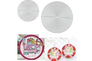 SZNILINDM Nesting Circle Metal Die Cuts,Merry Christams Circle Round Border Cutting Dies Cut Stencils DIY Scrapbooking Decorative Embossing Paper Scrapbooking Card Making