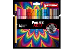 STABILO Pen 68 - Pennarello Premium - ARTY - Astuccio da 24 - Colori Assortiti