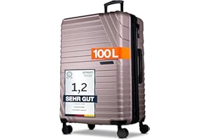 Cocoono Hartschalenkoffer XL Groß – 95L - 104L Volumen – 8 Rollen 360° drehbar – Leichter ABS Koffer mit TSA Schloss & Teleskopgestänge – Reisekoffer, Koffer Groß, Trolley (Champagner, XL)