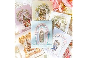 TA MERRY Adesivi Scrapbooking Kit 180pz Scrapbook Stickers Aesthetic Decorativi Adesivo con Temi Patio, Adesivo per Diari, Creazione di Biglietti, Calendari,Bullet Journal Accessori(Adesivi Fiori)