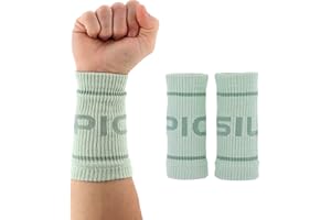 PICSIL Poignets de Sport en Coton - Absorbants, Respirants et Confortables - pour la Gym, la Course à Pied, Le Tennis et Plus Encore - Unisexe