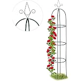 RELAX4LIFE Obelisco Per Rampicanti, Garden Supporto Decorativo Con Traliccio, Altezza Regolabile Grigliato A Colonna Da Giardino Per Piante Rampicanti Ortaggi E Fiori 3 Pezzi 154cm 83344858