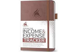 Clever Fox Income & Expense Tracker – Accounting & Bookkeeping Ledger Book for Small Business – 1-Year Record Notebook, A5 (Dark Terracotta)
