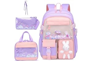 WYCY Mochilas Escolares Niña, 25 Litros, Kawaii Mochila Colegio Niñas de 6 a 14 Años, de Gran Capacidad Repelente Mochila Primaria