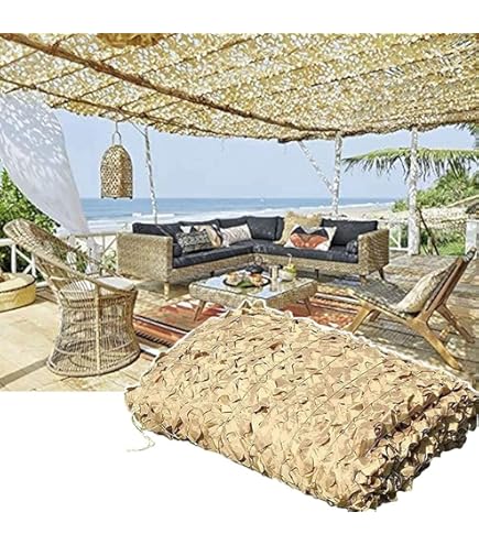 Tarnnetz 3x5m Beige - Sonnensegel Aus 210D Oxford-Stoff