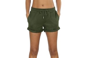 icyzone Shorts de Sport Femme Eté Pantalon Court avec Poches pour Loisirs Jogging Gym Yoga, Lot de 2