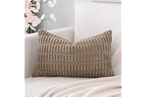 Artscope Juego de 1 Fundas de Cojines Decorativas Cuadradas de Pana 40 x 60 cm para Decoración del Hogar Sofá Dormitorio Coche 16x24 Marrón