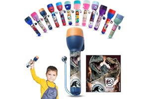 SRV Hub JURASSiC WORLD Grande torche LED pour enfants, veilleuse LED super lumineuse en plastique, jouet cadeau pour enfants de 3 ans et plus, taille 16 cm