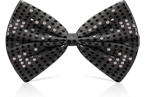 PROUSKY Green Sequin Bow Tie Shiny Metallic Bowtie with Adjustable Strap Buckle Glossy Pre-tied Bow tie for Men Bachelor Dance Hen Night Party Carnival Christmas Fancy Dress Festival Costume