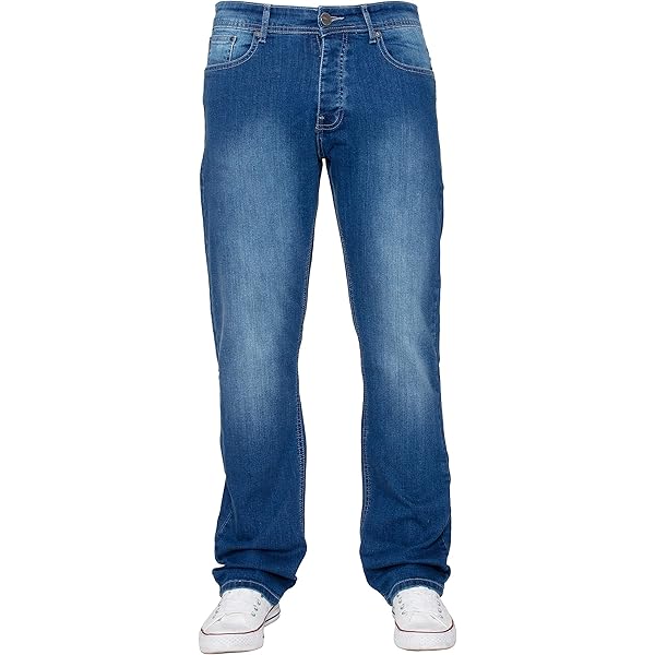 Heren Jeans Klassieke Rechte Been Casual Katoen Regular Fit Denim Broek