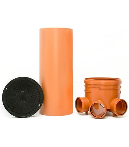 KG Kontrollschacht DN315 – 1x Ablauf DN160, 3x Zulauf DN160, Höhe 1m, Komplettset Mit Gleitpaste