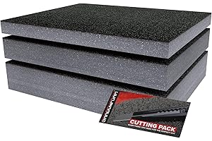 Shadow Foam Kit de démarrage gris 3 pièces | Inserts en mousse pour boîte à outils – Feuille de mousse 40 x 32 cm Lot mixte (30, 50 et 70 mm de profondeur) Boîte à outils Organisation DIY & Systèmes