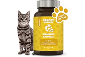 PROPET NUTRITION Vermifugo per Gatti. 12 Erbe Naturali + Fermenti Lattici Gatto + Vitamine B Complex. Sverminante per Gatti 100% Naturale. 120 Compresse. Combatte i Parassiti Intestinali. Vermi Tondi e Vermi Piatti