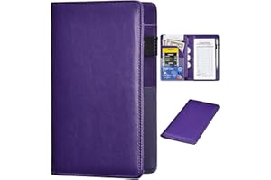 HERRIAT Server Books for Waitress - Leather Waiter Book Server Wallet with Zipper Pocket, Cute Waitress Book&Waitstaff Organizer with Money Pocket Fit Server Apron（Classic Purple）