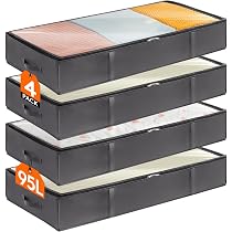 packstation aufbewahrung Lifewit Aufbewahrungstasche 95L, Unterbettkommode, Transporttasche 4 Stück Abus 5805C Kettenschloss (75cm Ultraschall Einsteckalbum Farbe:Natur