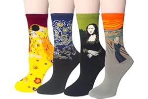 Chalier Cozy Lustige Kunst Socken Damen Baumwolle Bunte Gemusterte Socken Geschenk für Frauen Einheitsgröße