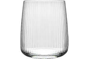 KONZEPT Geriffelte Gläser Set 6 teilig, Trinkgläser 320 ml, Wassergläser spülmaschinenfest