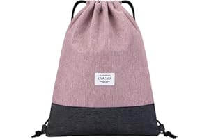 ‎LIVACASA LIVACASA Turnbeutel Mit Reißverschluß Innentasche Sportbeutel Hipster Gym Bag Gefüttert Rucksack Mit Verstellbar Tunnelzug Gymsack für Damen und Herren