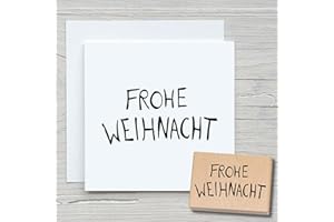 ‎NEWSTAMPS DIE STEMPELMACHER NEWSTAMPS Stempel Frohe Weihnacht Motivstempel aus Holz & Gummi zum Karten und Geschenke basteln, Holzstempel für Weihnachtskarte, Advent, Schrift, Scrapbook, Textilstempel, Deko, Freunde
