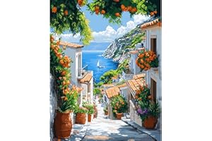 DAERLE Pintar por Numeros Adultos, Hermosa vista de la ciudad lacustre, Pintura por Numeros Cuadros para Pintar por Numeros Kit con Pinceles y Pinturas Acrilicos, decoración para el hogar 40x50cm Sin Marco