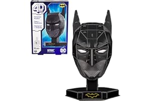 4D Build, Maska DC Batman 3D Zestaw do składania, 90 elementów z podstawką, Zabawki dekoracyjne na biurko Batman, Zabawki do budowania, Puzzle 3D dla dorosłych i nastolatków w wieku od 12 lat