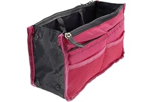 jojofuny Bolsa de Inserción Organizadora de Bolso: Bolsa de Nailon con Cremallera Bolso Formador Insertar Bolsa de Forro en Bolsa Hobo Bolsa de Almacenamiento Divisor de Monedero