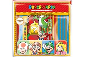 PYRAMID INTERNATIONAL Super Mario Bumper Stationery Set - Core Colour Block Design, Comprehensive School & Office Supplies Kit - Includes Various Essential Items - Officially Licensed Nintendo Merchandise