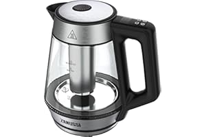Zanussi - KE80 - Tea Kettle - 1.7 L - 2 in 1 Kettle and Teapot - Color Changing (5 colors) - Transparent