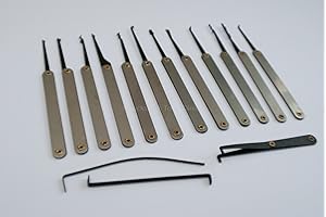 GOSO 15 Piece Locksmith Lock Pick Set Including Leather Case plus FREE Broken Key Extractor Set
