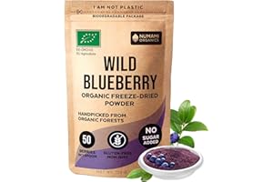 Numami Wild Blueberry Powder Organic, for Smoothies, Baking and Flavoring, Rich in Antioxydants and Vitamin C, Organic Blueberries are Handpicked from Nordic Forests for Freeze Dried Blueberry Powder