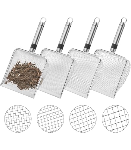 4-tlg. Gartensieb-Set Edelstahl - 2/2.8/3.8/5mm Maschen