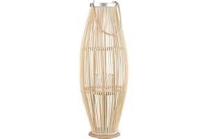BELIANI Lampion dekoracyjny jasne drewno bambusowe 84 cm ozdoba latarnia na świecę