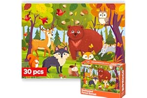 QUOKKA Puzzle per Bambini da 3 a 5 anni - Puzzle 30 Pezzi Bambini Piccoli da 2 a 4 anni - Puzzle Educativi Foresta per Bambini da 4 a 6 anni - Giocattoli Educativi Regalo per Ragazzi e Ragazze