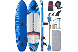 ZLX 350 CM Gonfiabile Stand Up Paddle Board Perfetto per tutti i livelli di abilità, adulti e giovani Ampio design stabile, copertura antiscivolo, pagaia regolabile, guinzaglio di sicurezza e borsa