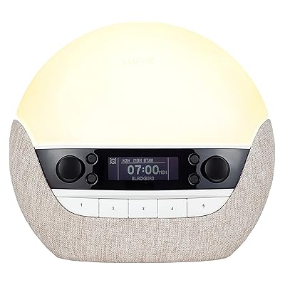 Lumie Bodyclock Luxe 700FM - Wake-Up Light with FM Radio, Bluetooth Speakers & Low-Blue Light for Sleep