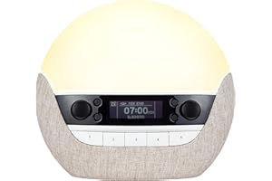 Lumie Bodyclock Luxe 700FM - Wake-Up Light with FM Radio, Bluetooth Speakers & Low-Blue Light for Sleep