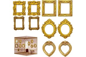 SMELEYOU Petits Cadres dorés, Paquet de 10, Cadres Photo Miniatures, 5 Formes pour décoration Artisanale, 1, 6 à 2, 2 Pouces