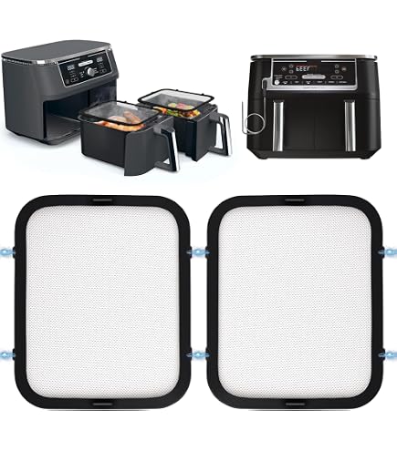 AGSYFFD Set Griglie Per Friggitrice Ad Aria Ninja AF400UK/AF500UK - 2 Pezzi In Acciaio Inox 304 Con Spazzola E Pinze, Accessori Doppia Zona