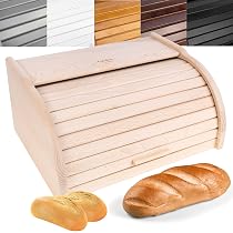 Portapane Legno Portapane In Legno KADAX - Coperchio Scorrevole, Design Naturale Per Cucina Porta Pane In Legno - 7