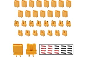HAXIHA 30Pcs XT30U Maschio-Femmina Connettori,XT30U Battery Connettore,XT30 Spina Connettore Corrente,for RC Lipo Battery Aerei Auto (15 Pairs)