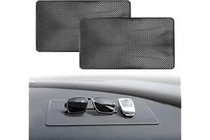 DHISPERARES 2 Stück 27x15 cm Universal Antirutschmatte Auto Armaturenbrett, Starke Adsorption Auto Armaturenbrett Antirutschablage, PVC Hochtemperaturbeständig, Sonnenbrille, Schlüssel Und Antirutschmatte Handy