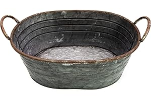 Blümelhuber Baignoire galvanisée - Bol pour plantes - Décoration de jardin extérieure - Décoration de mariage - Pot de fleurs - Grand pot de fleurs (44 cm)